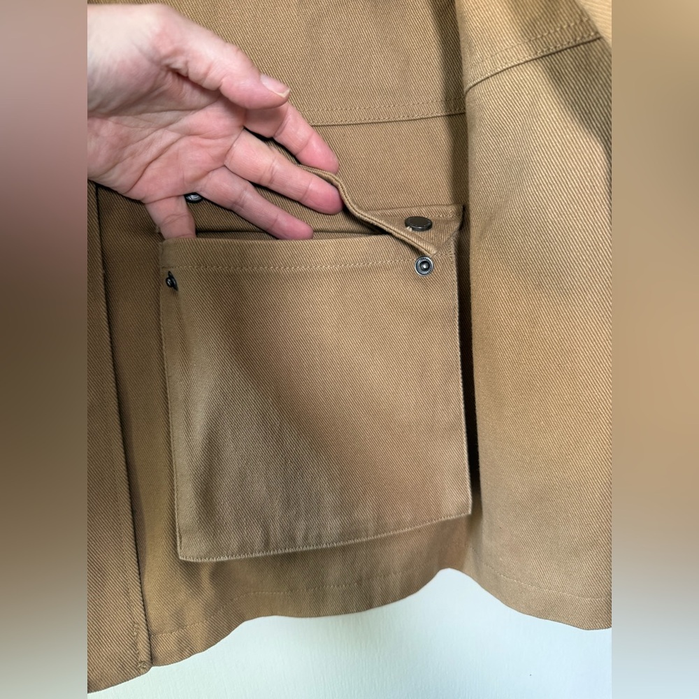 Avec Les Filles Washed Cotton Field Utility Jacket Tan Khaki Plus Size 2X - Picture 8 of 15
